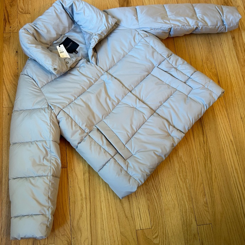 Talbots Lite Gray Puffer Jacket NWT